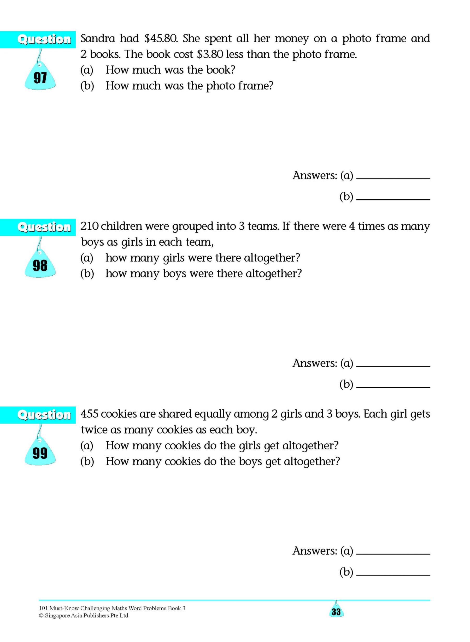 101 Must-Know Challenging Maths Word Problems Book 3