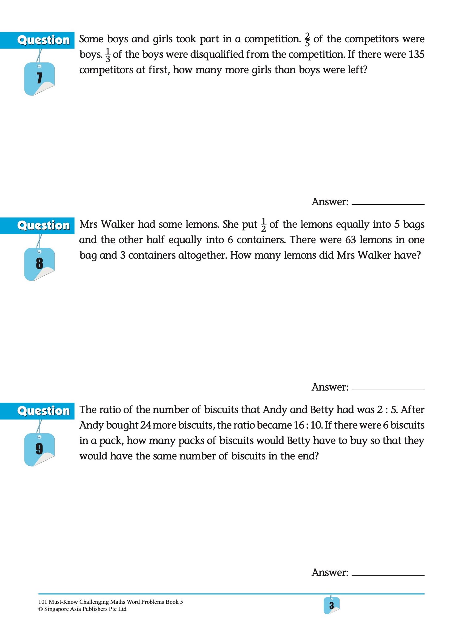 101 Must-Know Challenging Maths Word Problems Book 5