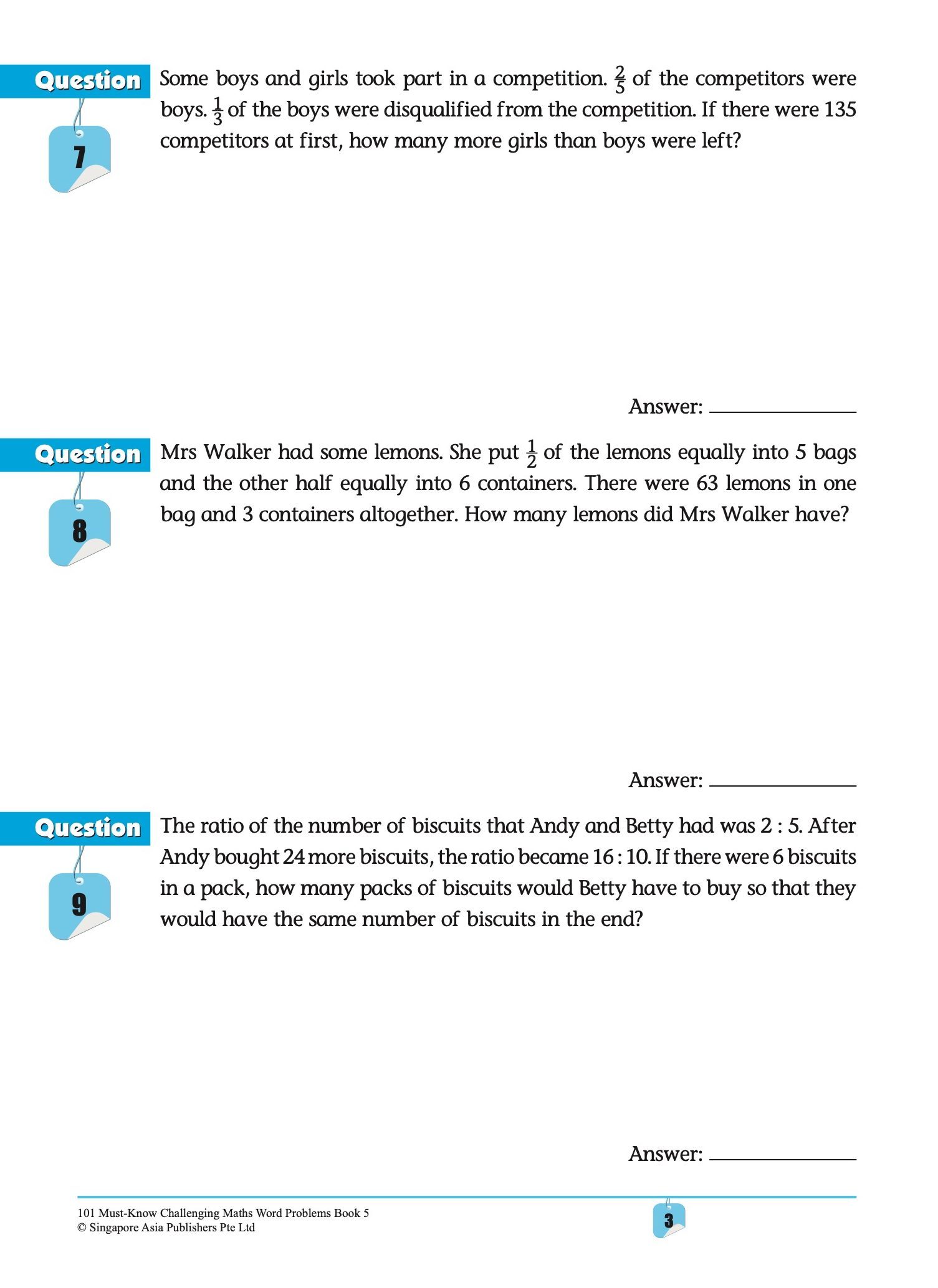 101 Must-Know Challenging Maths Word Problems Book 5