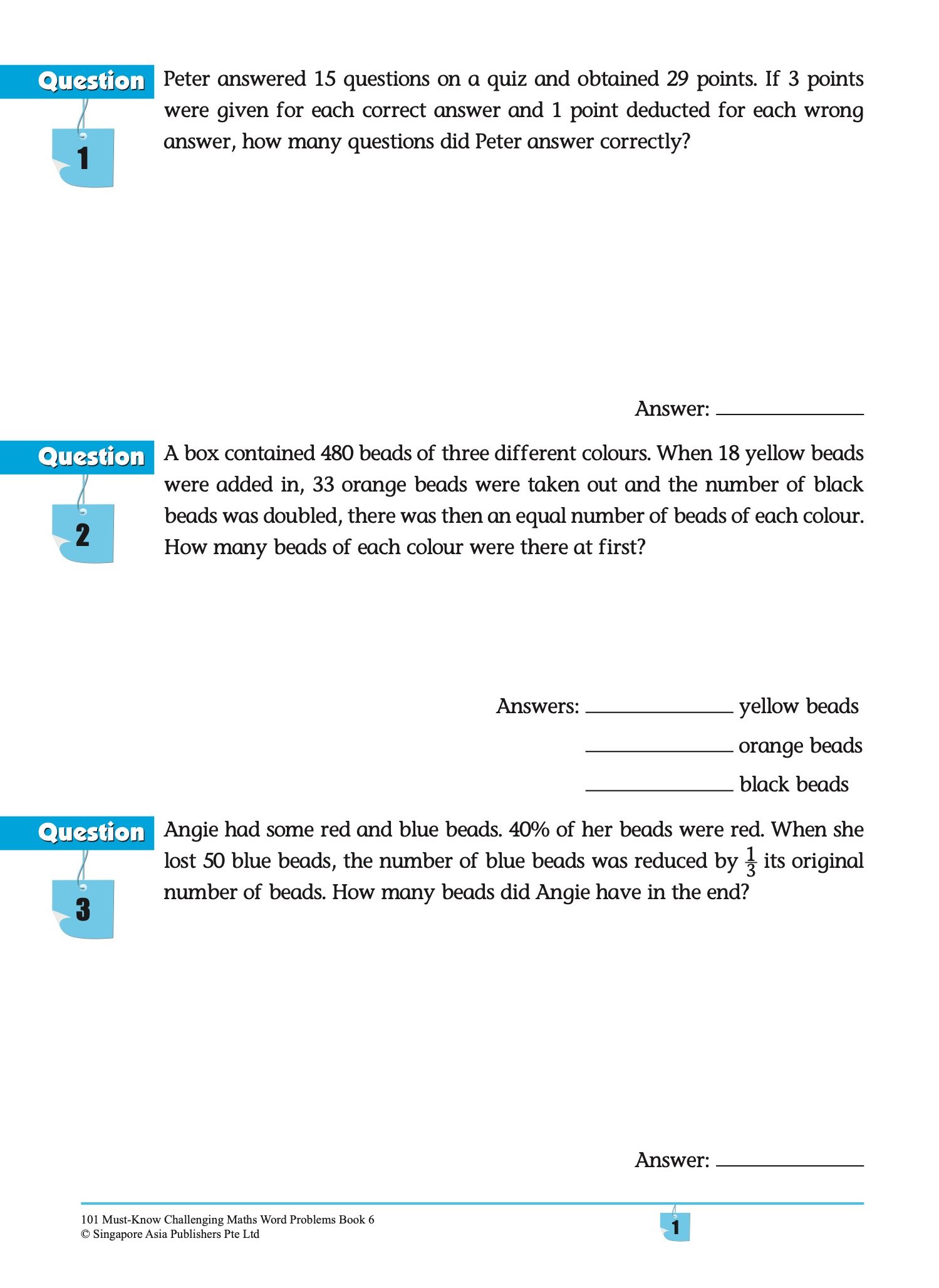 101 Must-Know Challenging Maths Word Problems Book 6