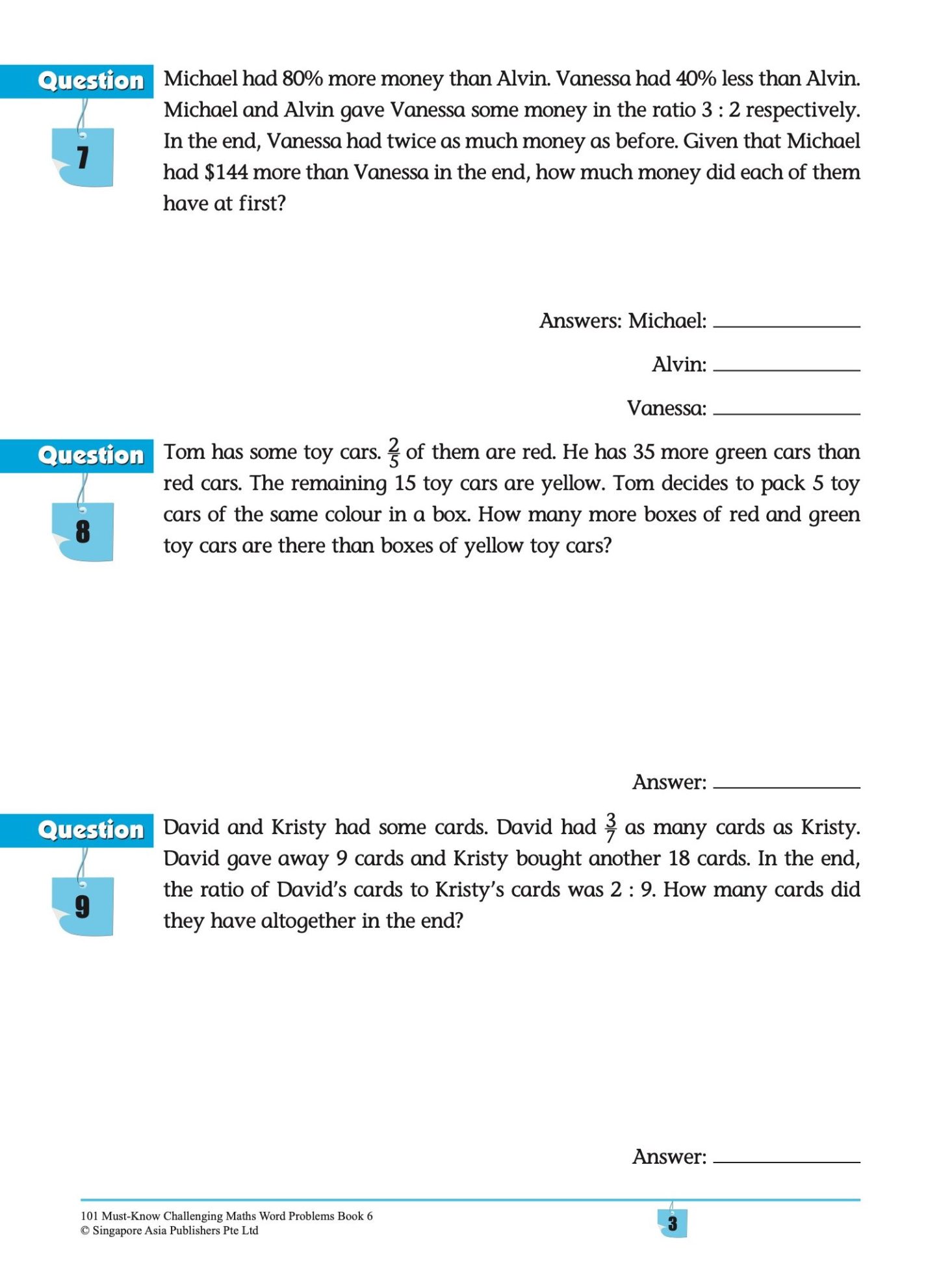 101 Must-Know Challenging Maths Word Problems Book 6