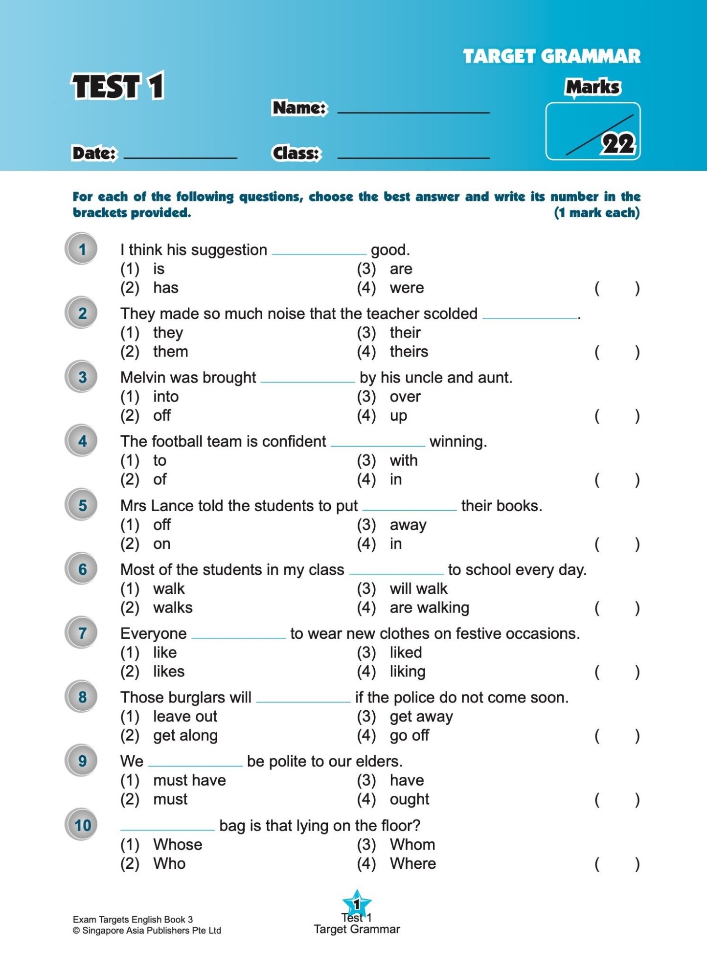 Exam Targets English Book 3