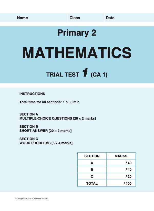 Proficiency Tests Mathematics Continual Assessment & Semestral Assessment 2