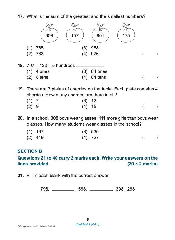 Proficiency Tests Mathematics Continual Assessment & Semestral Assessment 2