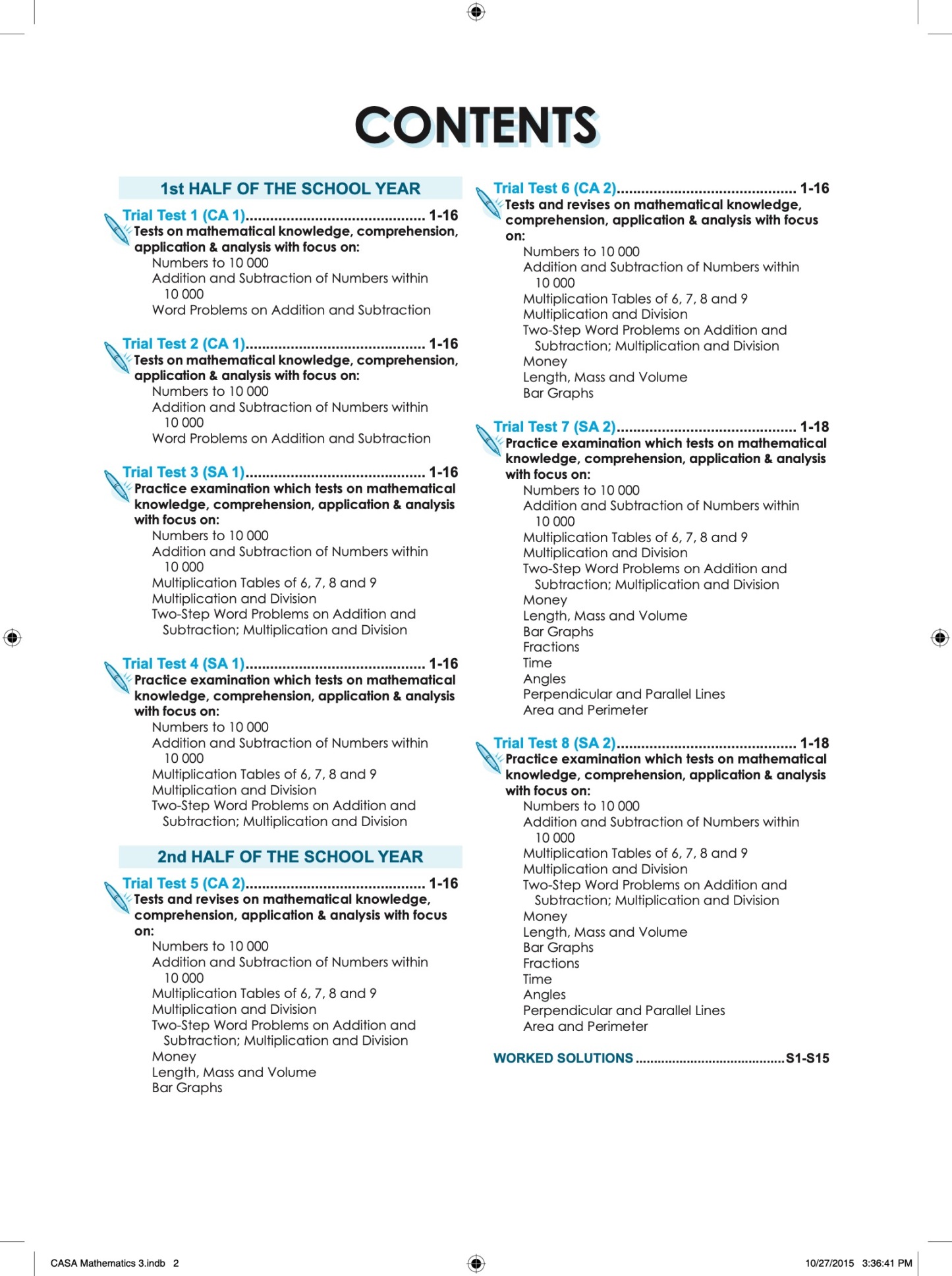 Proficiency Tests Mathematics Continual Assessment & Semestral Assessment 3