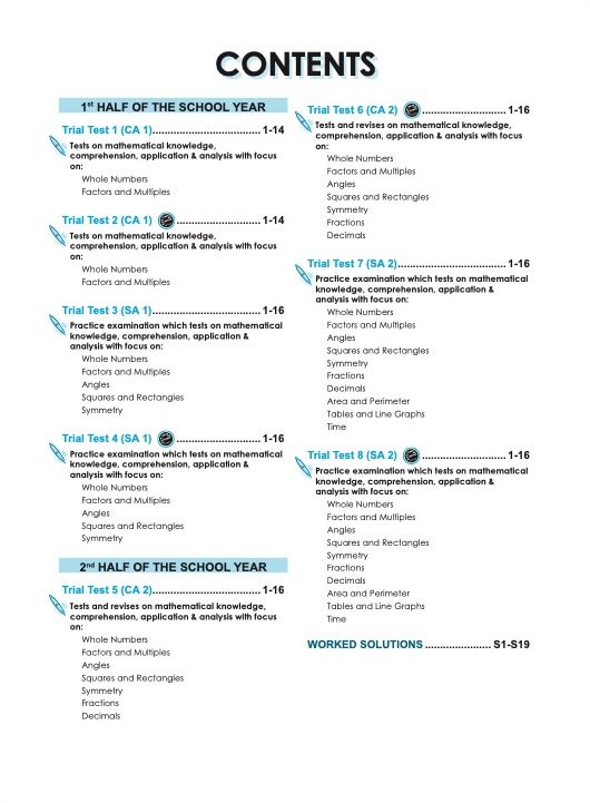 Proficiency Tests Mathematics Continual Assessment & Semestral Assessment 4