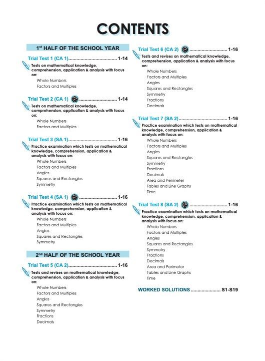 Proficiency Tests Mathematics Continual Assessment & Semestral Assessment 4
