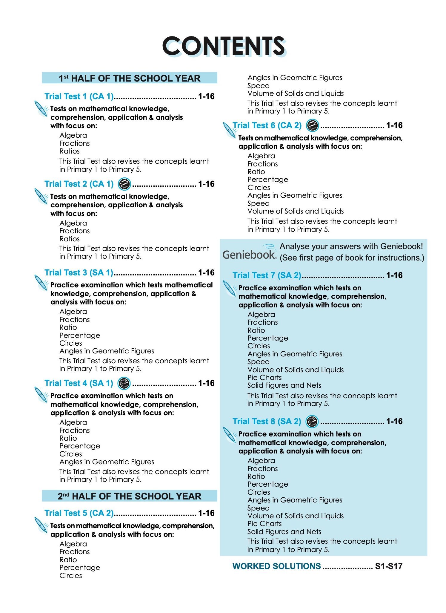 Proficiency Tests Mathematics Continual Assessment & Semestral Assessment 6