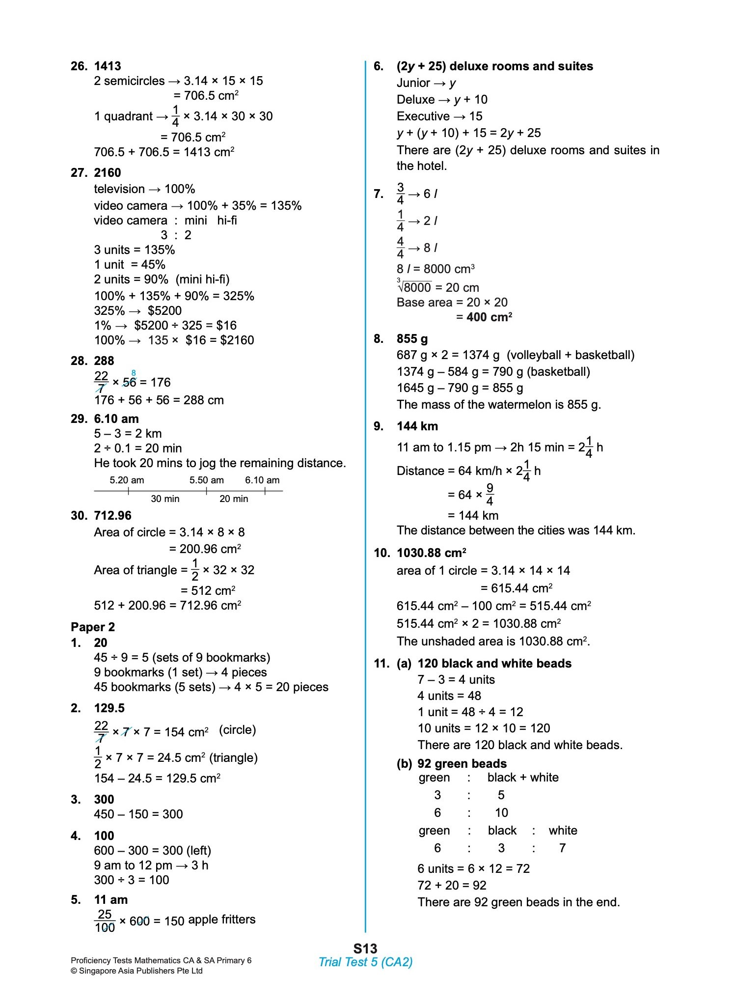 Proficiency Tests Mathematics Continual Assessment & Semestral Assessment 6