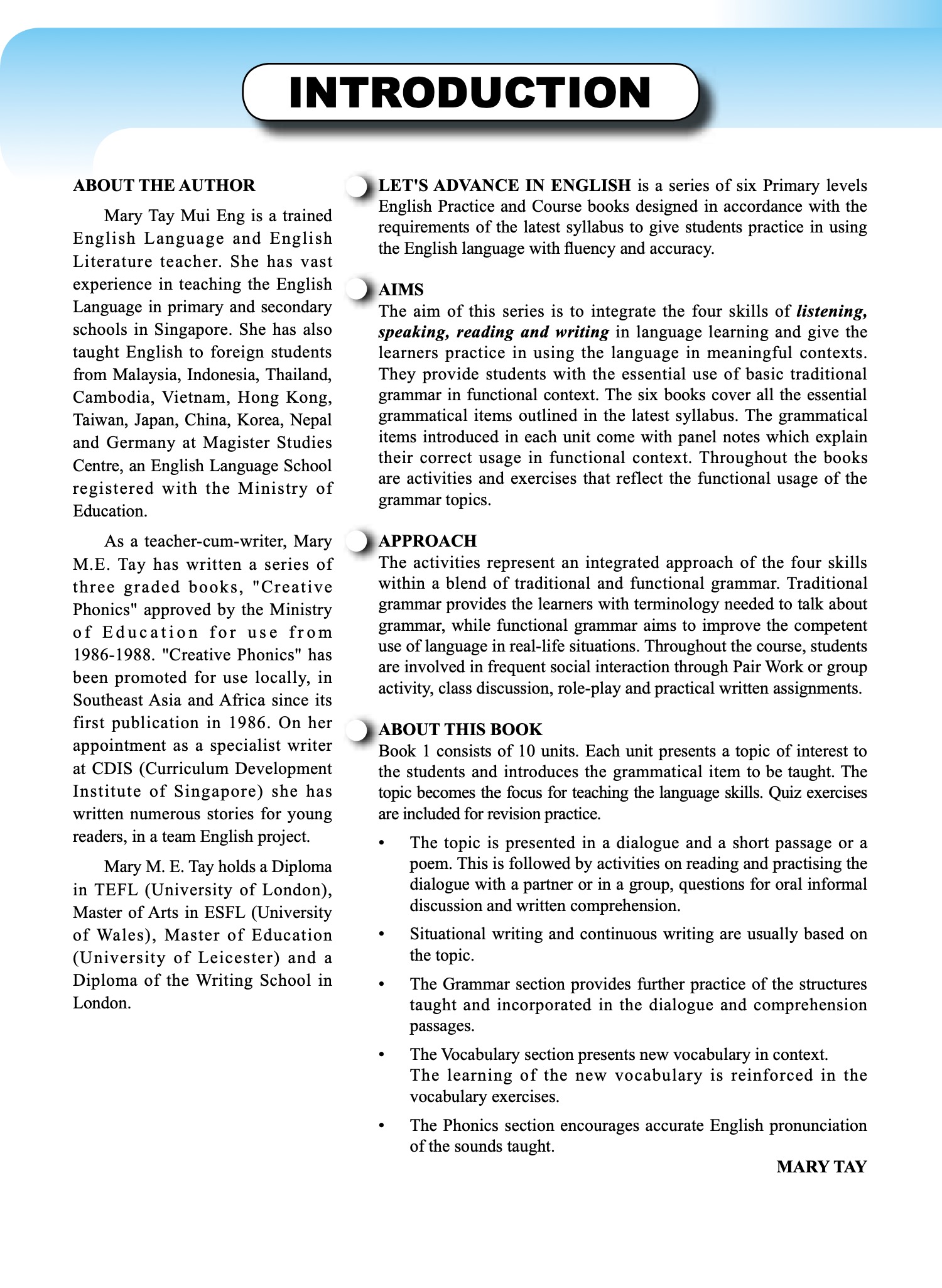 Let’s Advance in ENGLISH 1