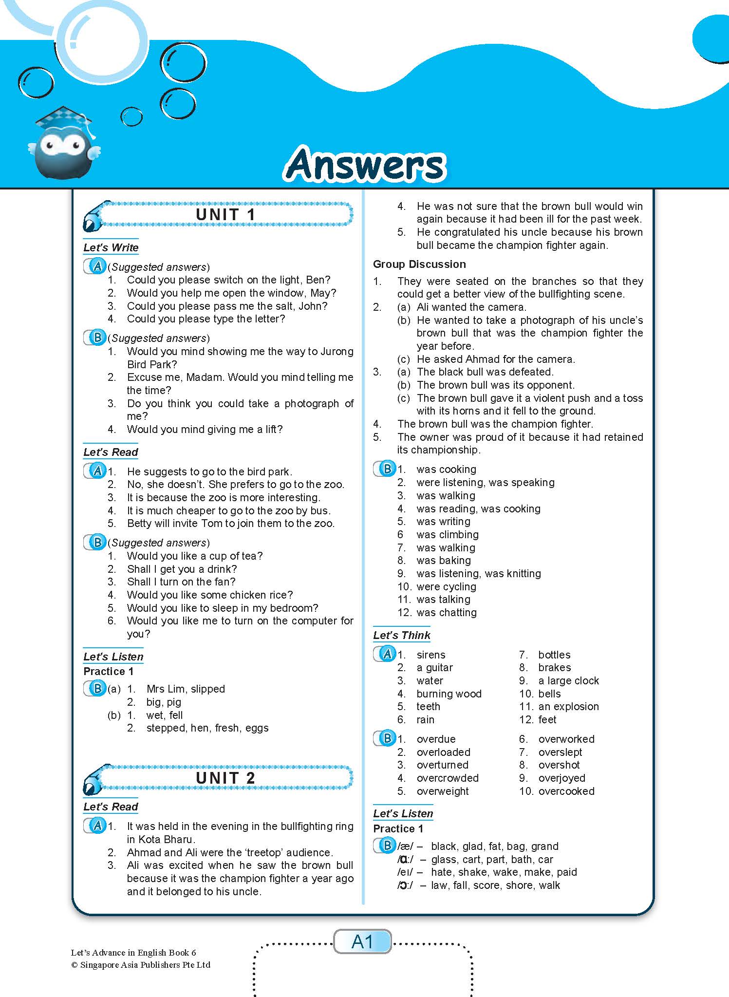 Let’s Advance in ENGLISH 6