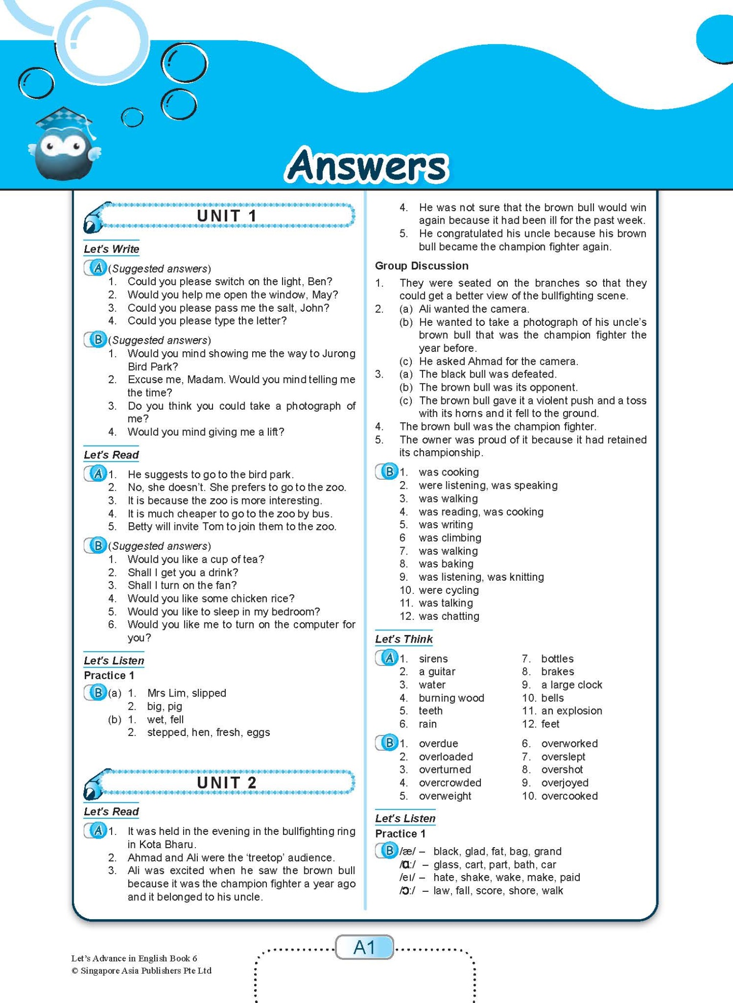 Let’s Advance in ENGLISH 6