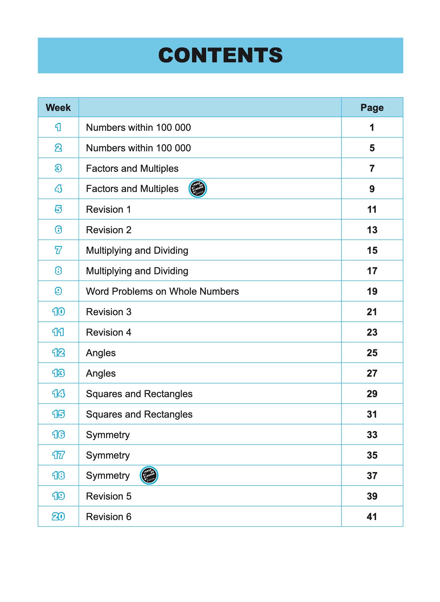 SCORE Building Mathematics Knowledge and Skills Week by Week Workbook 4