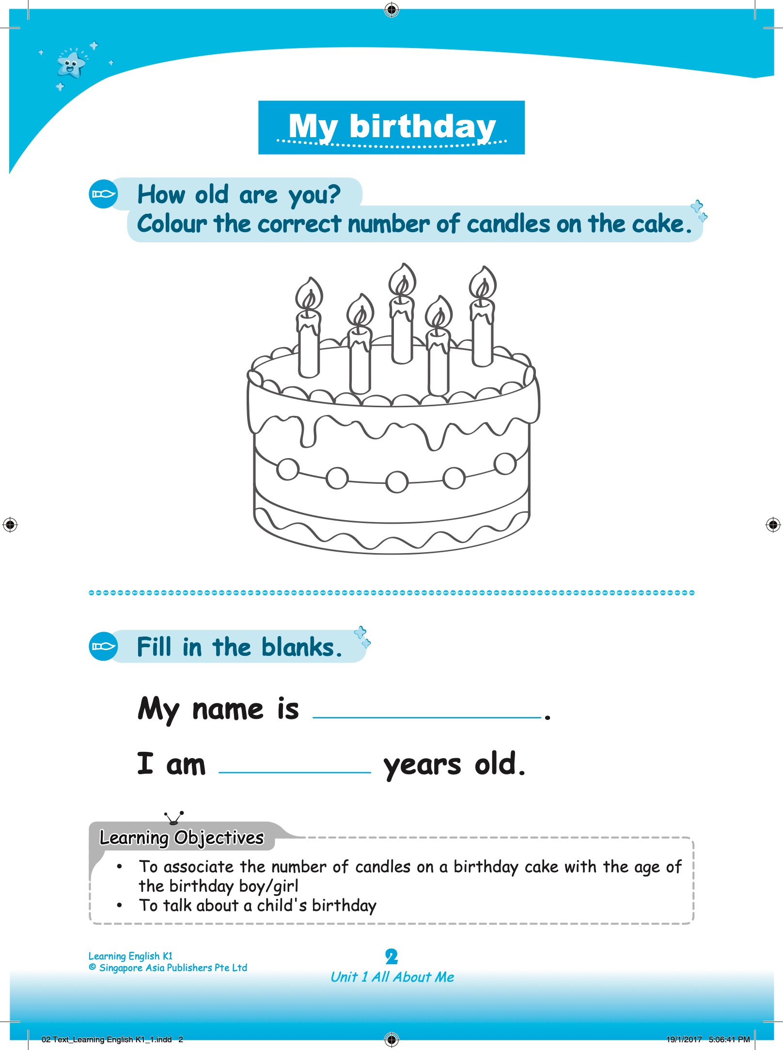 LEARNING ENGLISH Kindergarten 1