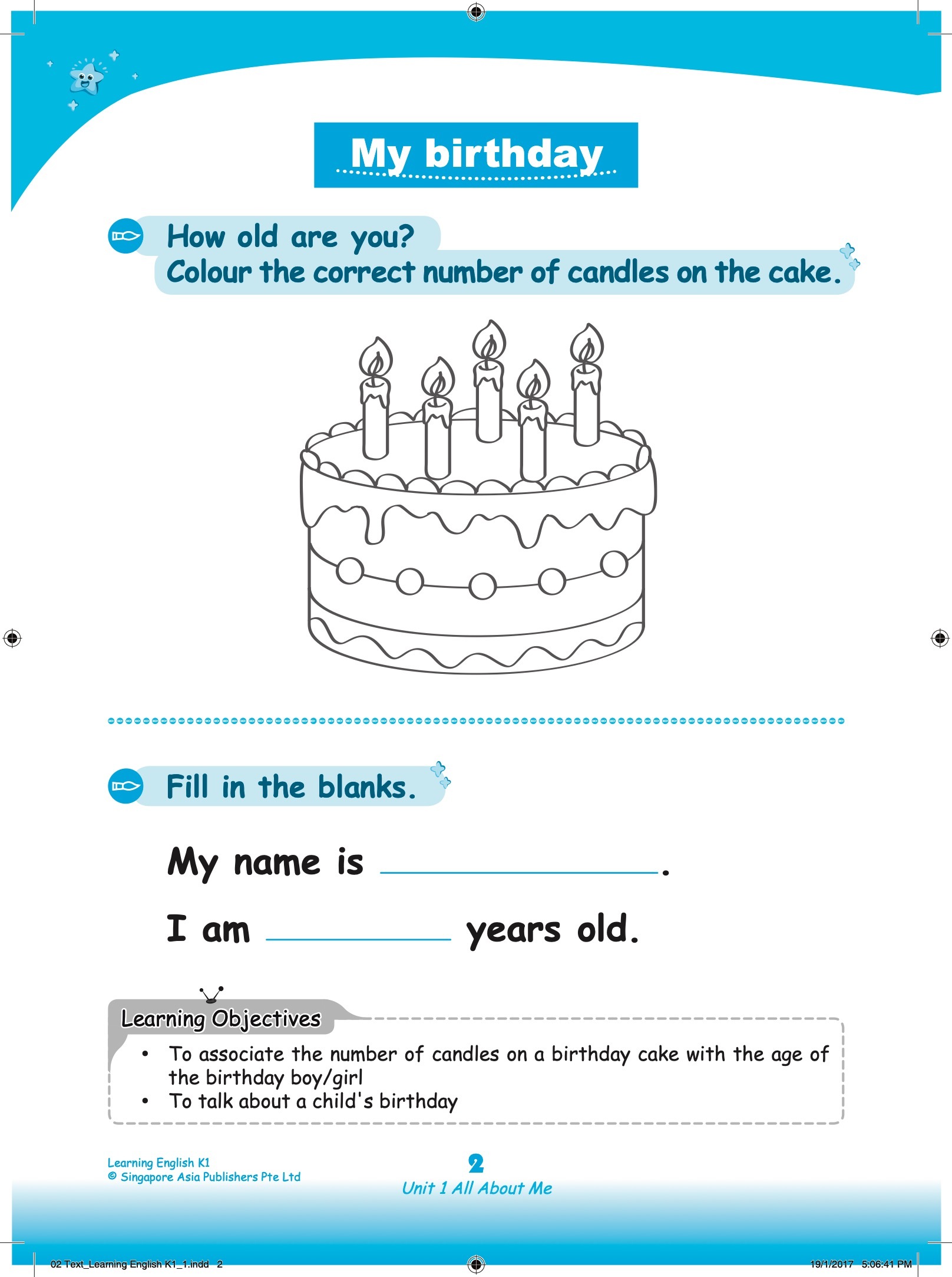 LEARNING ENGLISH Kindergarten 1