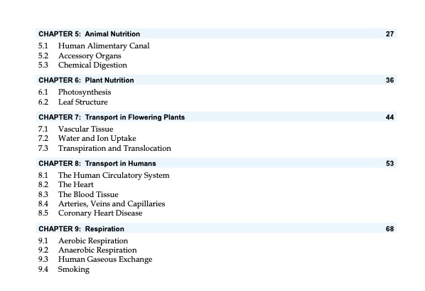Quick Exam Notes N(A) Level SCIENCE (BIOLOGY)