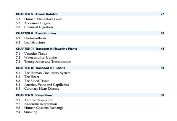 Quick Exam Notes N(A) Level SCIENCE (BIOLOGY)