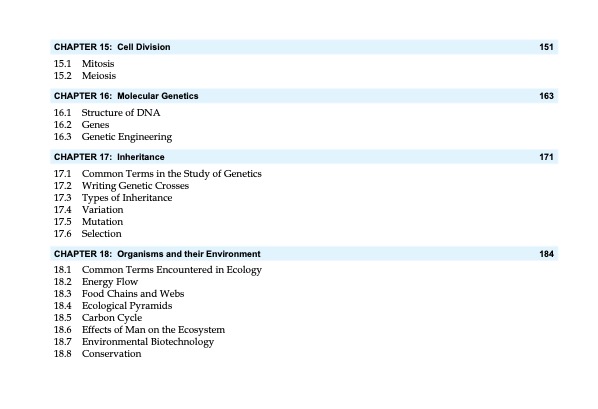 Quick Exam Notes BIOLOGY
