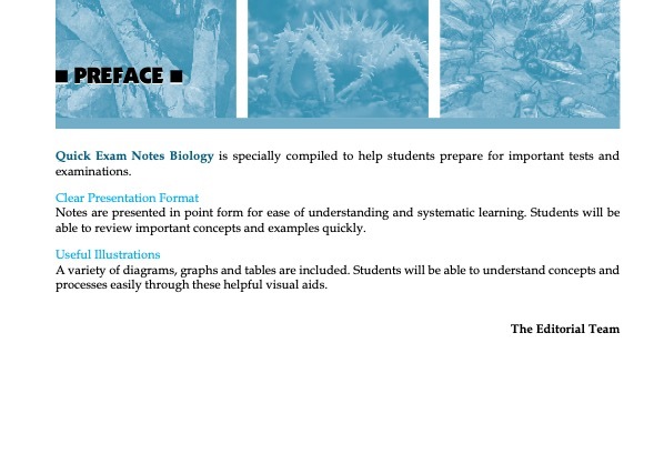 Quick Exam Notes BIOLOGY