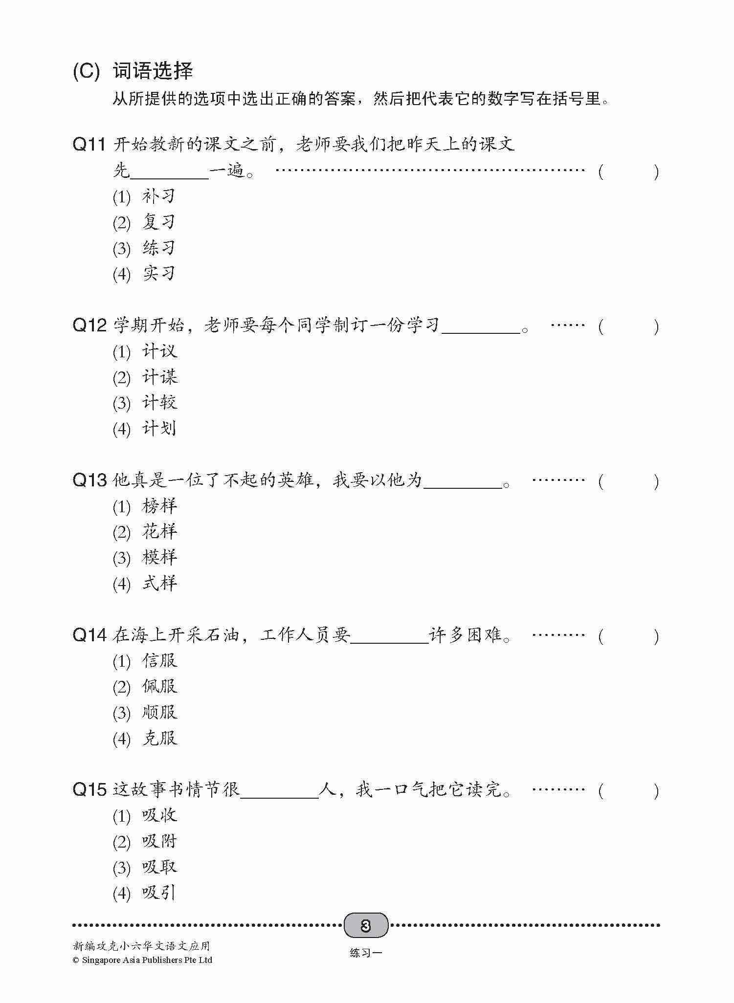 新编 攻克 小六华文 语文应用 6A/6B / Conquer Primary Six Chinese Language and Usage 6A/6B
