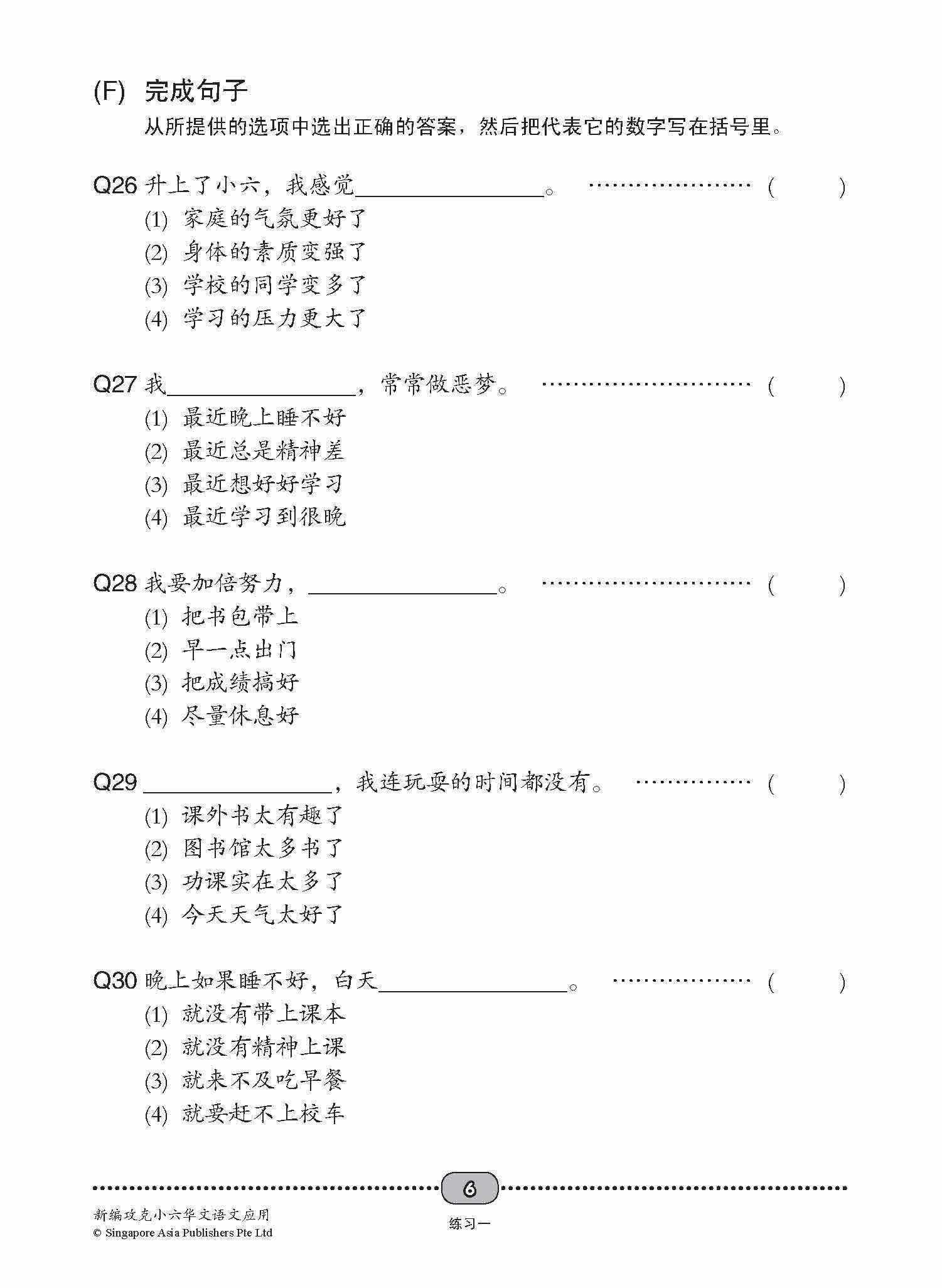 新编 攻克 小六华文 语文应用 6A/6B / Conquer Primary Six Chinese Language and Usage 6A/6B