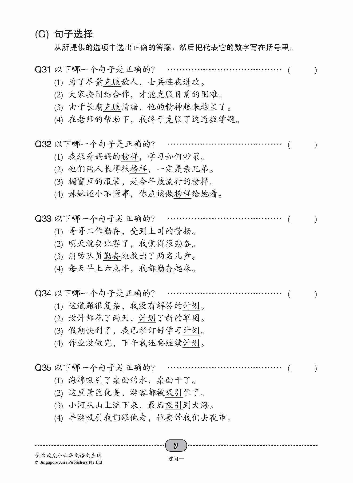 新编 攻克 小六华文 语文应用 6A/6B / Conquer Primary Six Chinese Language and Usage 6A/6B