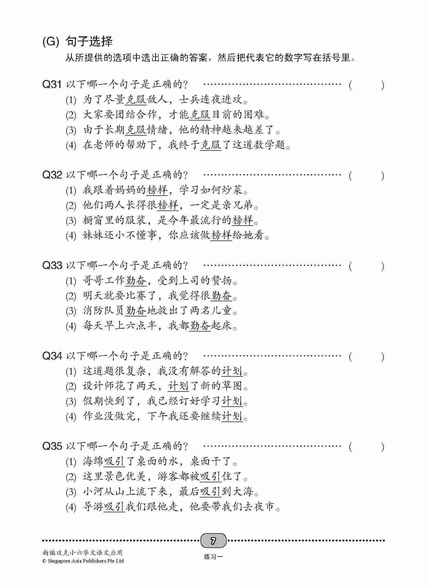 新编 攻克 小六华文 语文应用 6A/6B / Conquer Primary Six Chinese Language and Usage 6A/6B