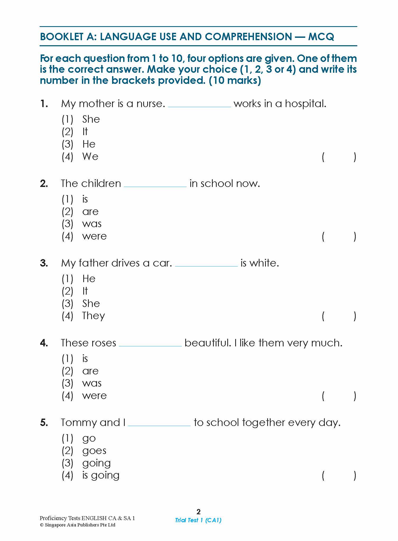 Proficiency Tests English Continual Assessment & Semestral Assessment 1