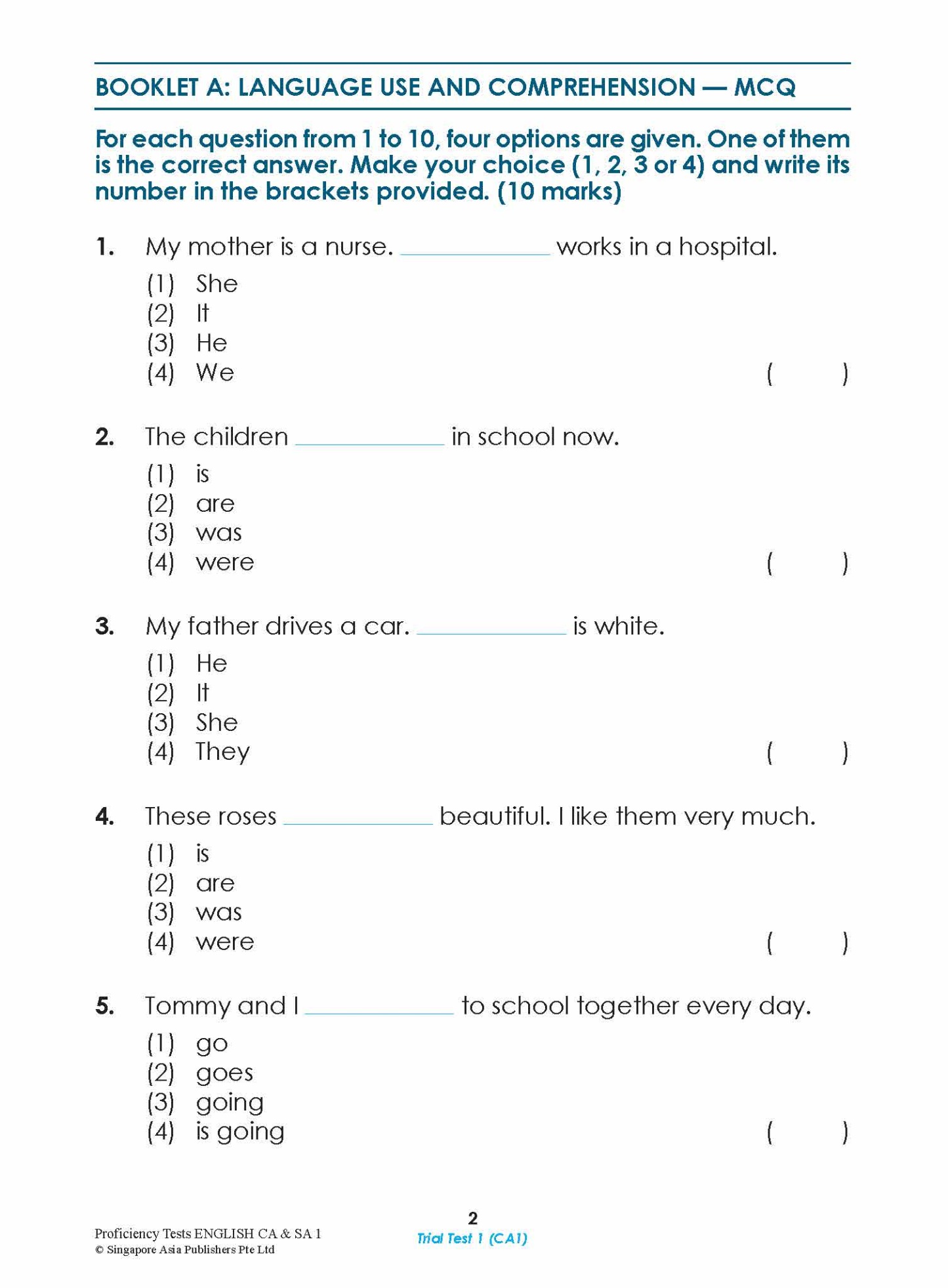 Proficiency Tests English Continual Assessment & Semestral Assessment 1