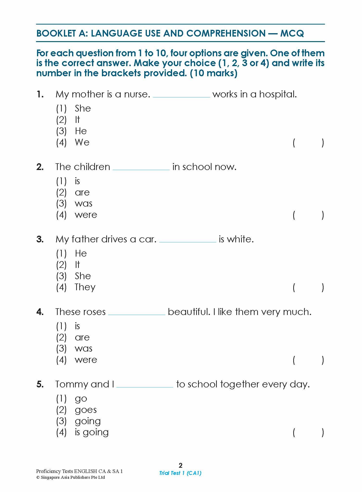 Proficiency Tests English Continual Assessment & Semestral Assessment 1