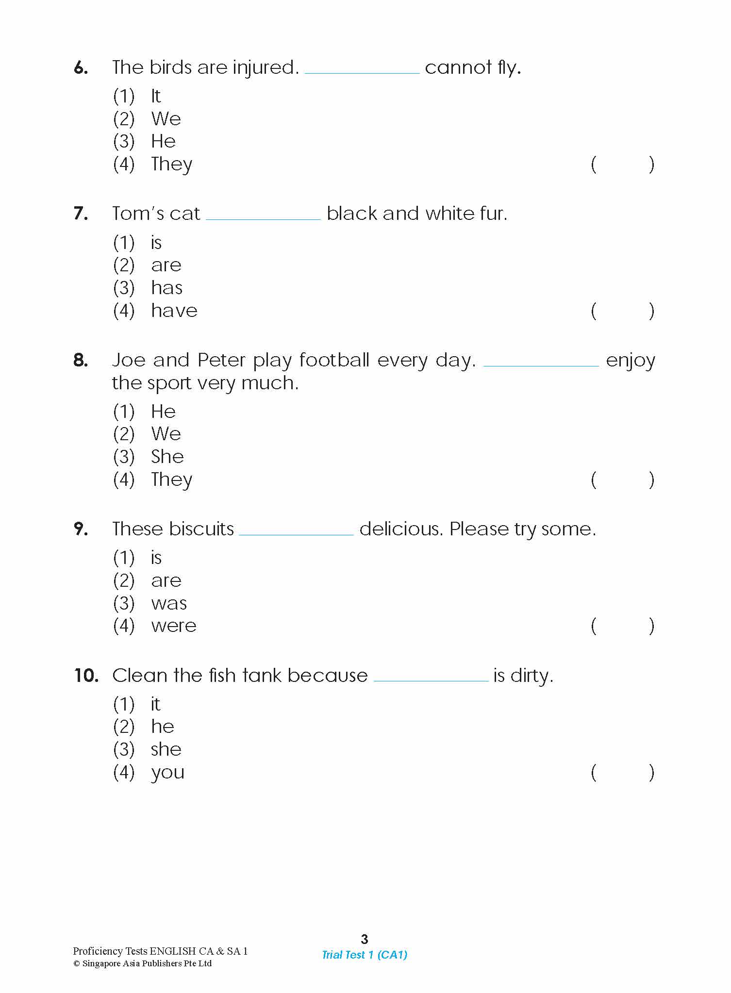 Proficiency Tests English Continual Assessment & Semestral Assessment 1