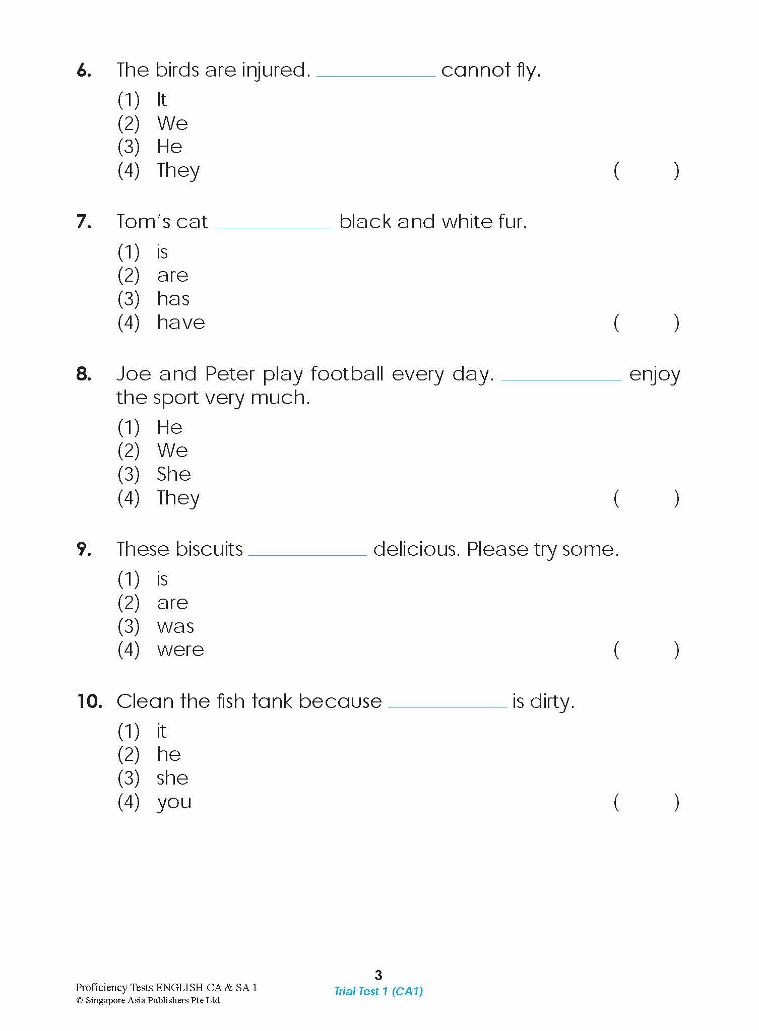 Proficiency Tests English Continual Assessment & Semestral Assessment 1