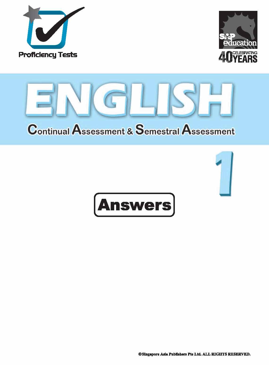 Proficiency Tests English Continual Assessment & Semestral Assessment 1
