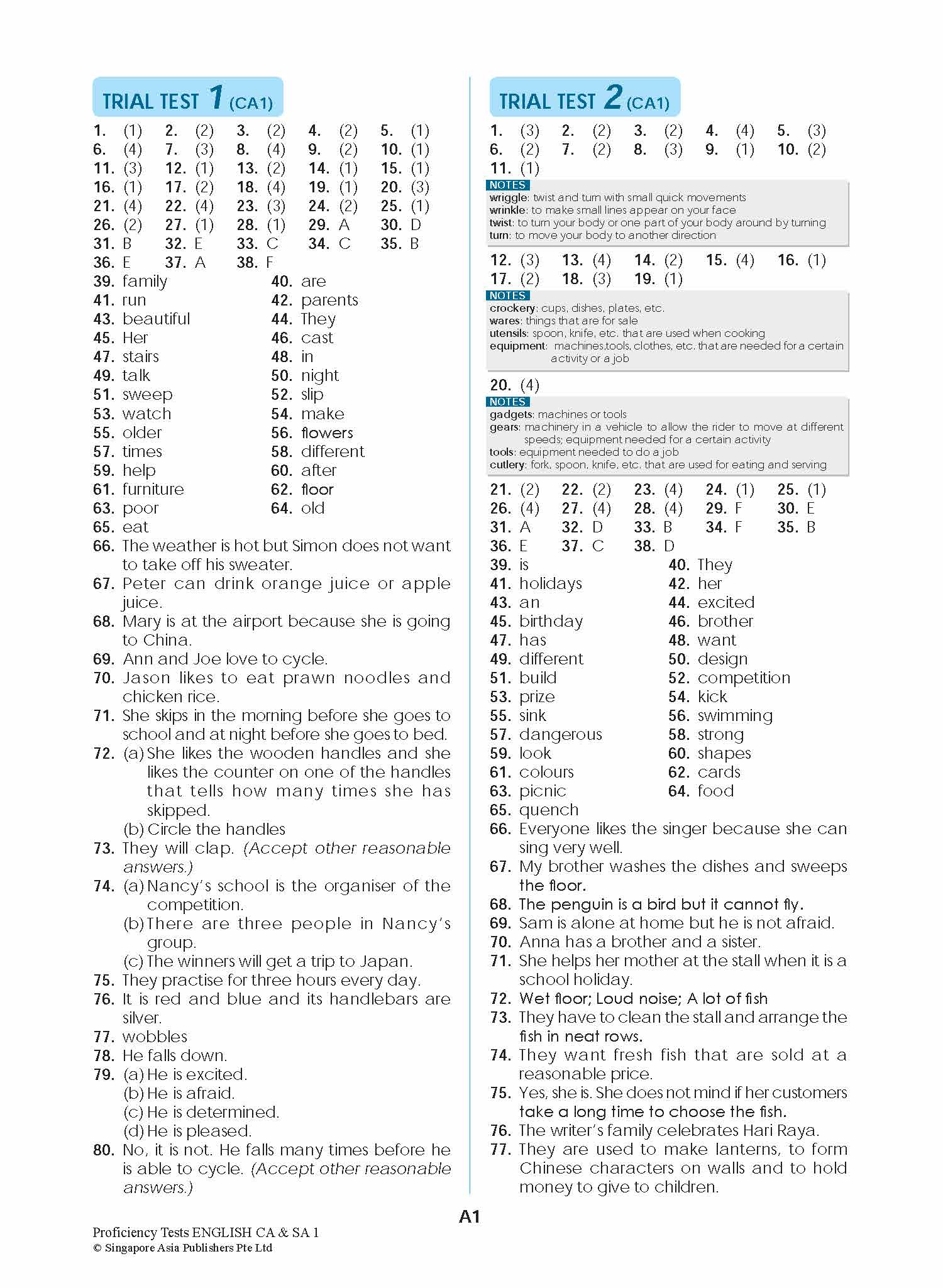 Proficiency Tests English Continual Assessment & Semestral Assessment 1