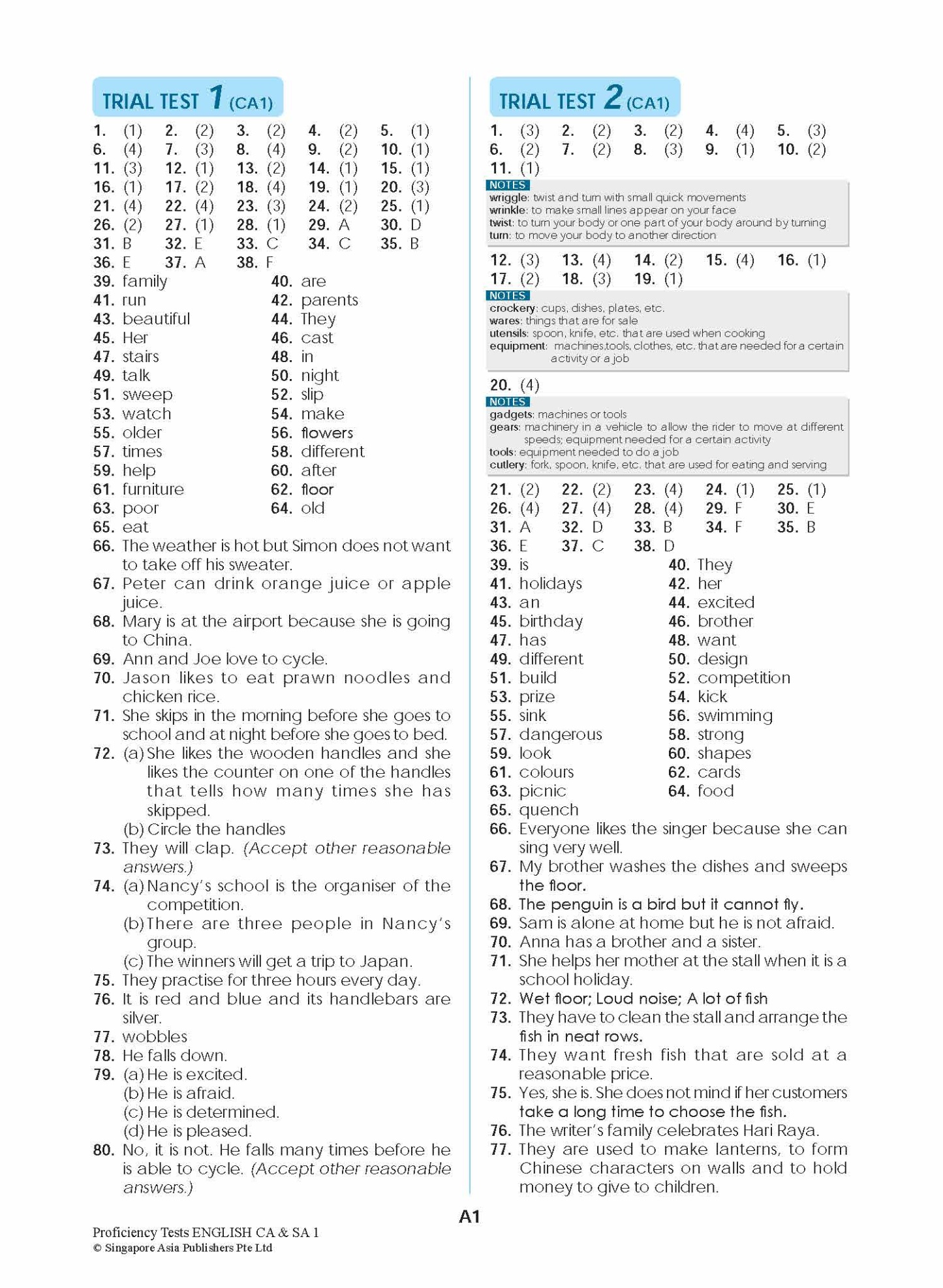 Proficiency Tests English Continual Assessment & Semestral Assessment 1