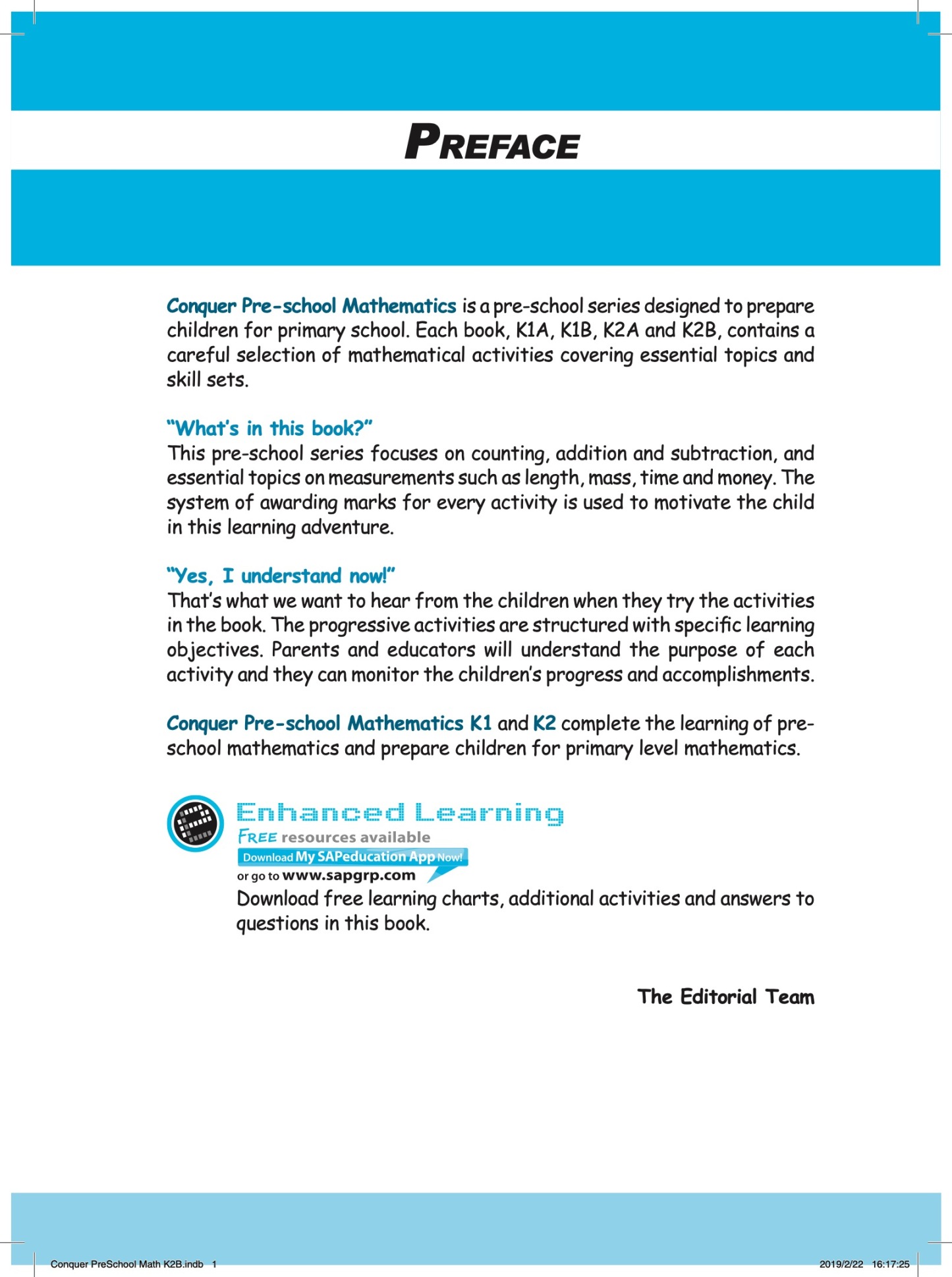 Conquer Pre-School Mathematics Kindergarten 2B