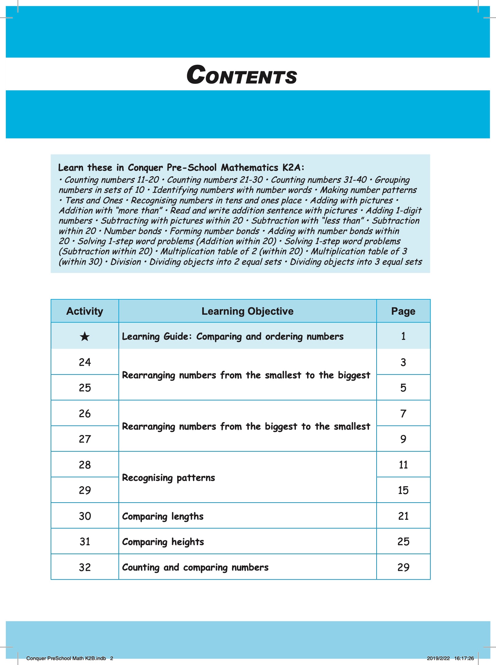 Conquer Pre-School Mathematics Kindergarten 2B