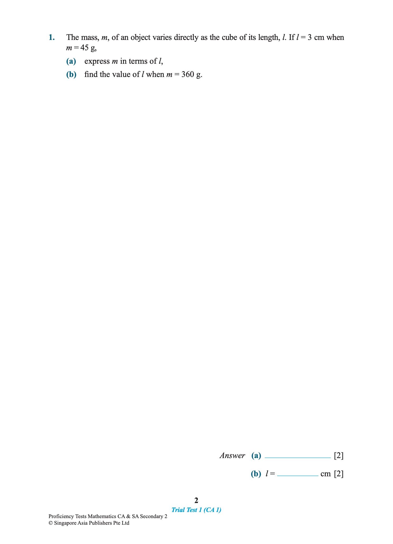Proficiency Tests Mathematics Continual Assessment & Semestral Assessment Secondary 2