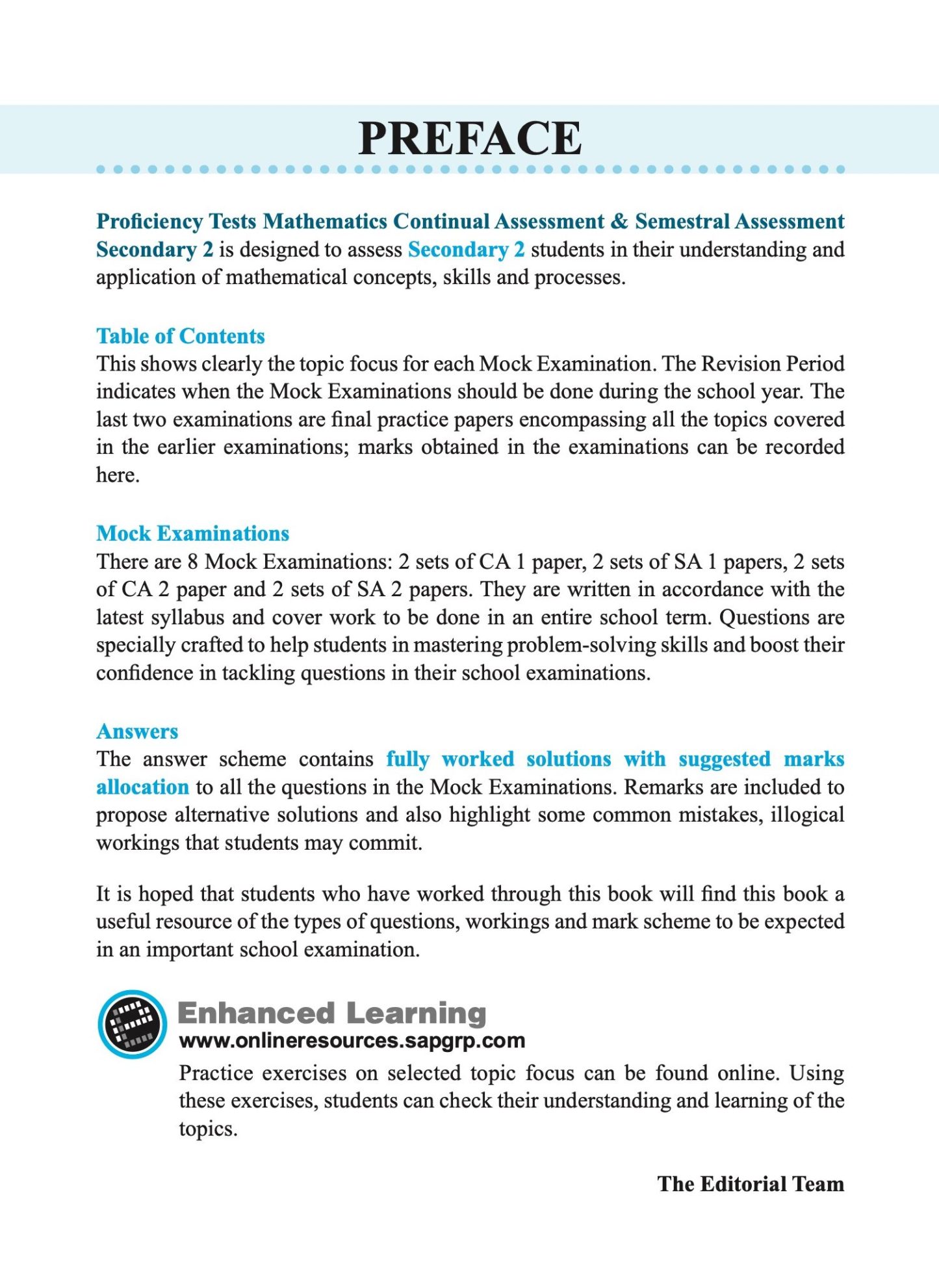 Proficiency Tests Mathematics Continual Assessment & Semestral Assessment Secondary 2