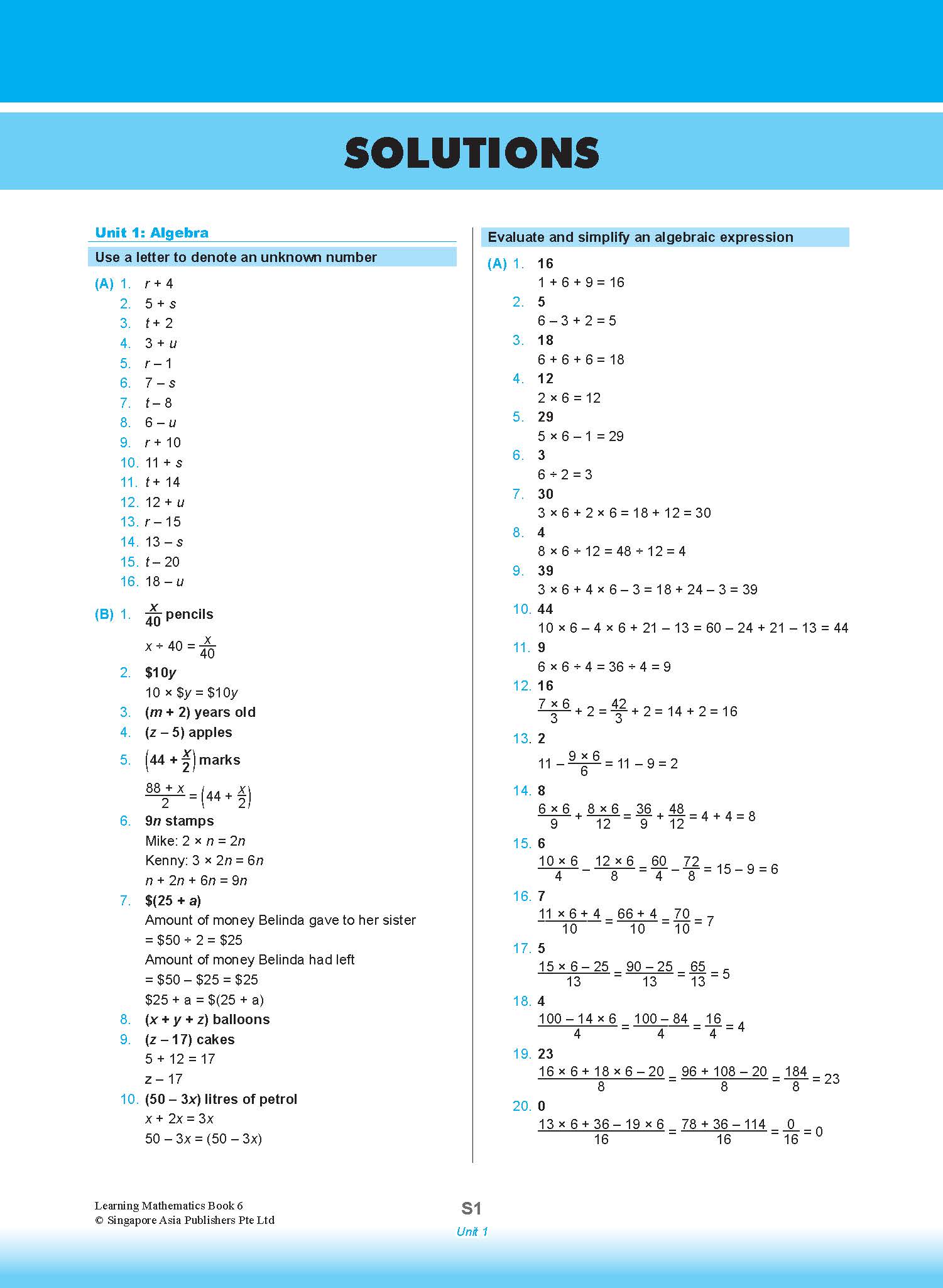 Learning Mathematics For Primary Levels 6 + Geniebook