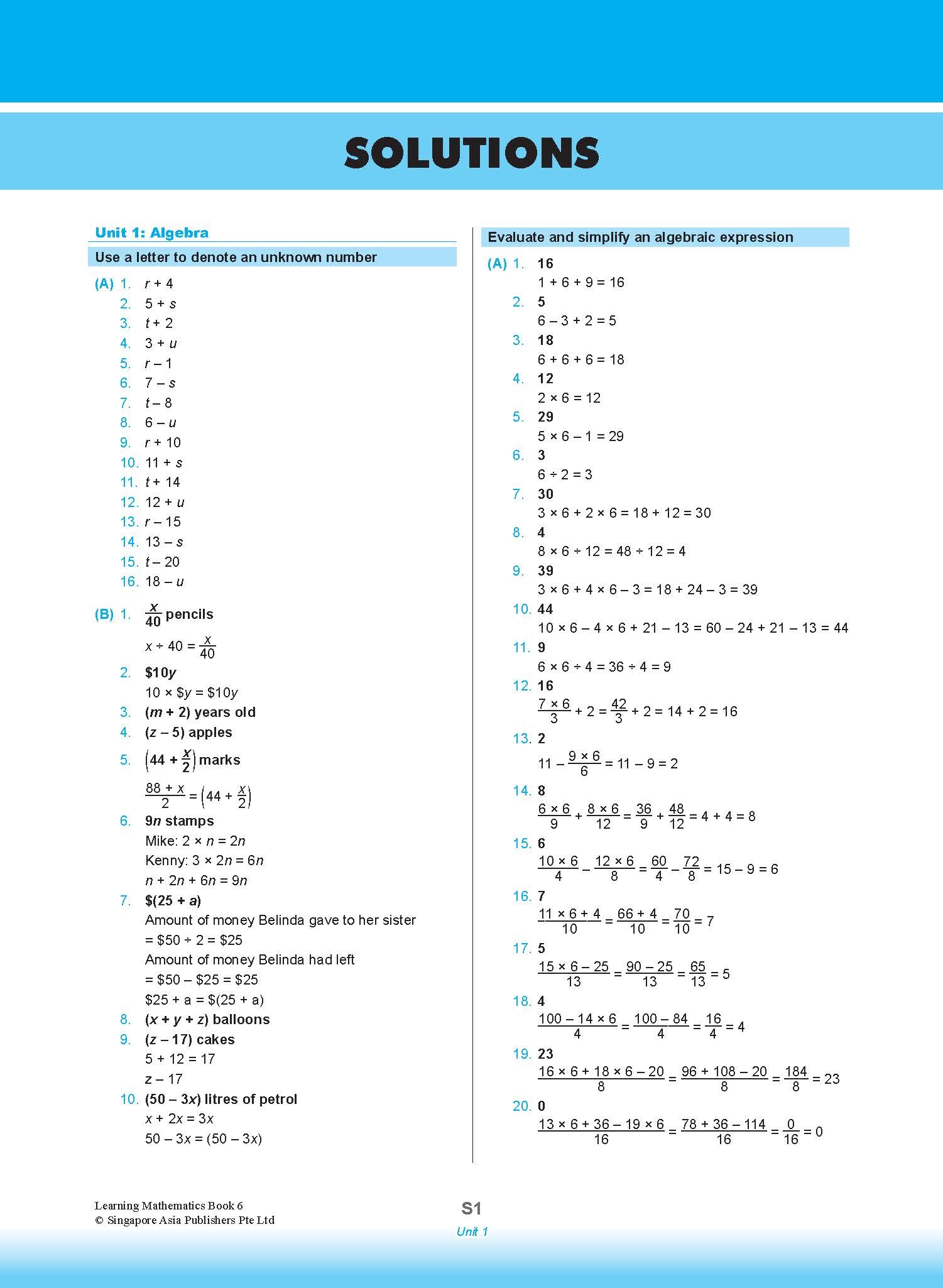 Learning Mathematics For Primary Levels 6 + Geniebook