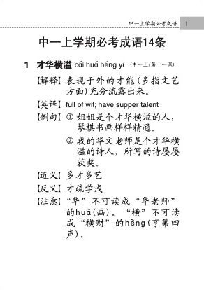 中学高级华文必考成语 (Handbook of Examinable Idioms for Secondary Levels Higher Chinese)