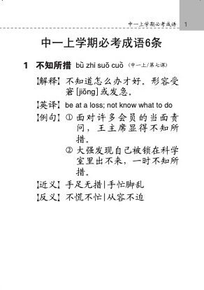 中学普通华文必考成语 (Handbook of Examinable Idioms for Secondary Levels Normal Academic Chinese)