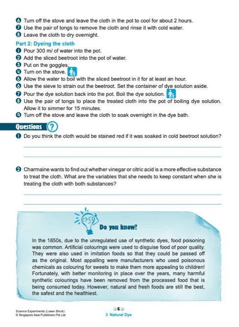 SCIENCE EXPERIMENTS INVESTIGATE . OBSERVE . EVALUATE Lower Block 3/4
