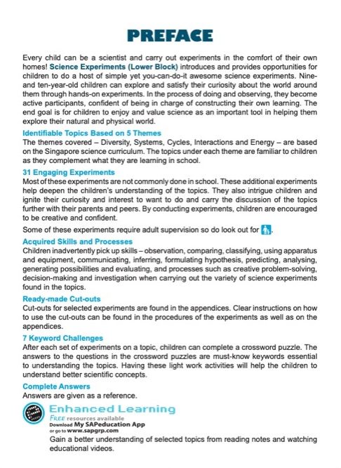 SCIENCE EXPERIMENTS INVESTIGATE . OBSERVE . EVALUATE Lower Block 3/4
