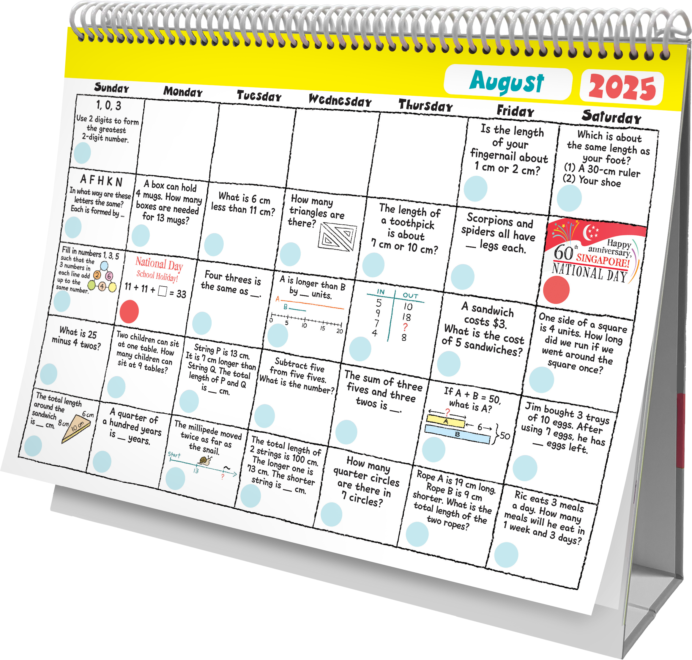 2025 Singapore Maths Calendar 