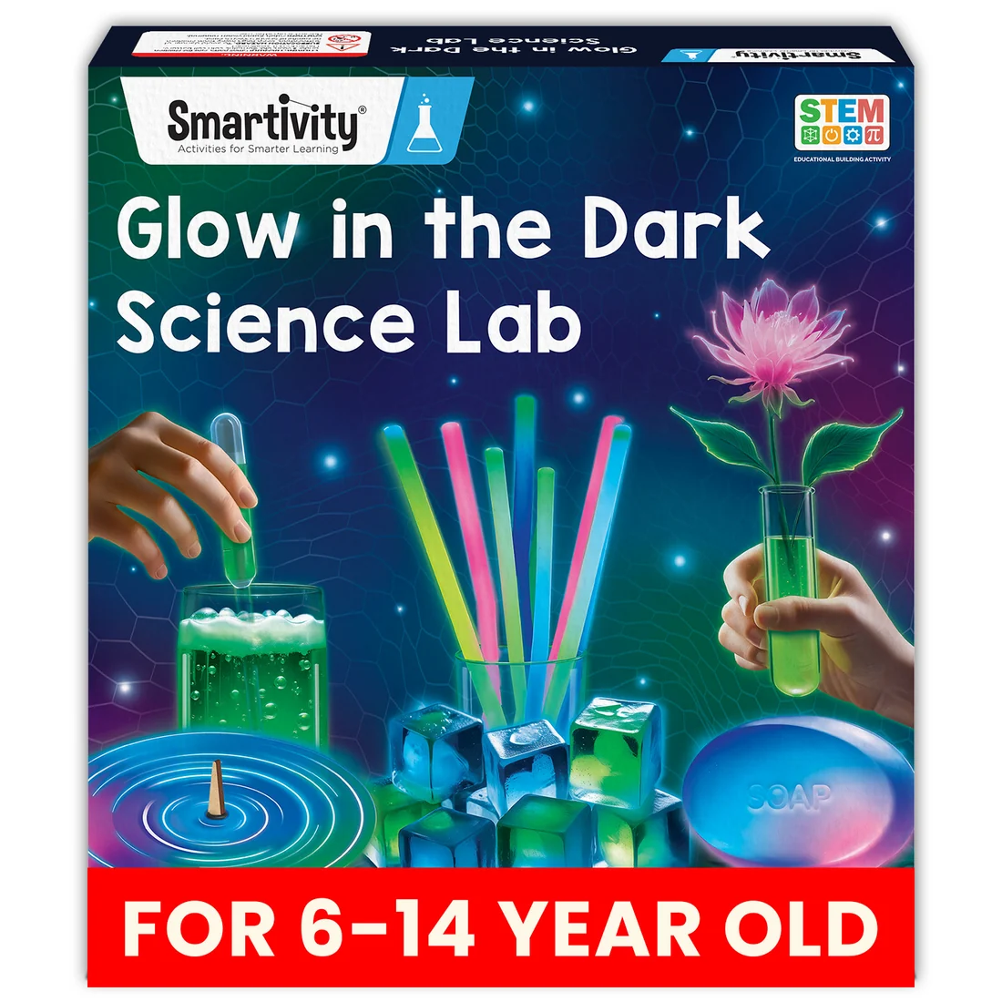 Glow In The Dark DIY STEAM Kit | 20 Glowsome Experiments | Make Glow Soaps and Lava Lamps | 6 + Years