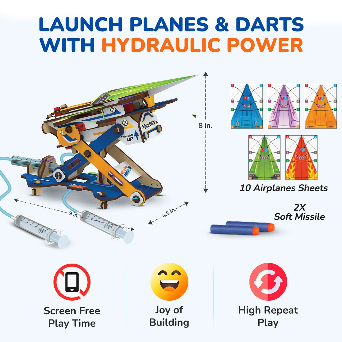 Hydraulic Plane Launcher | Build-It-Yourself STEAM Toy | Learning Activities Inside | 6 + Years