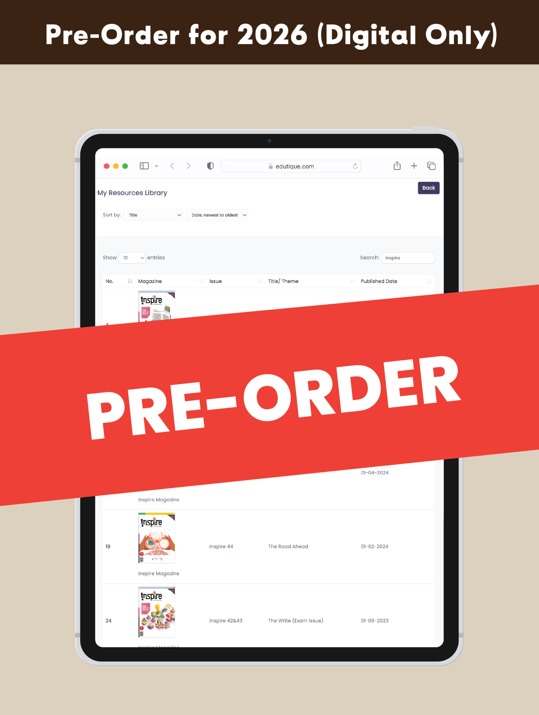 [PRE-ORDER] [DIGITAL ONLY] Inspire Magazine 2026 (for 12+ y/o)