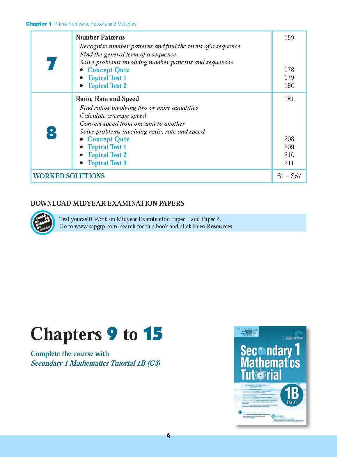 Secondary 1 Mathematics Tutorial 1A [G3]